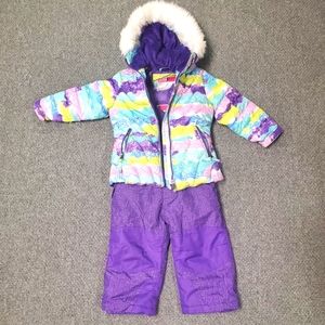 32 Degrees toddler Girls 2 piece snow suit sz 2T